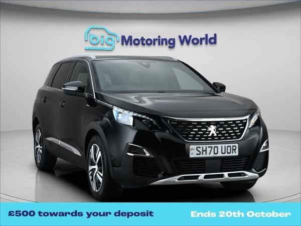 Black 2020 Peugeot 5008 Estate Front-wheel drive Manual