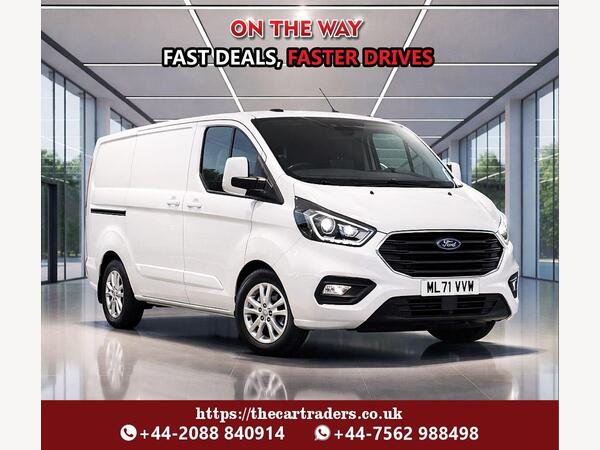White 2021 Ford Transit Custom 2.0TDCi 300 L1H1 Limited (130PS)(EU6dT) Panel Van auto Van Front-wheel drive Automatic