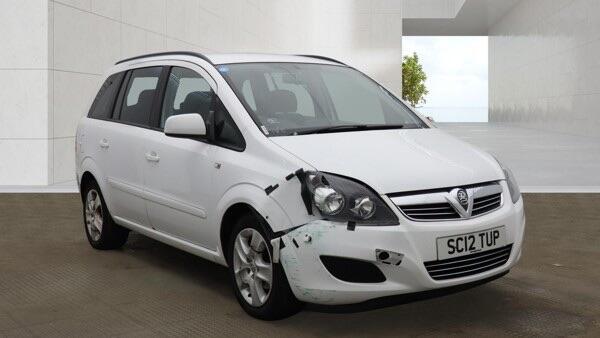 2012 Vauxhall Zafira in White for sale