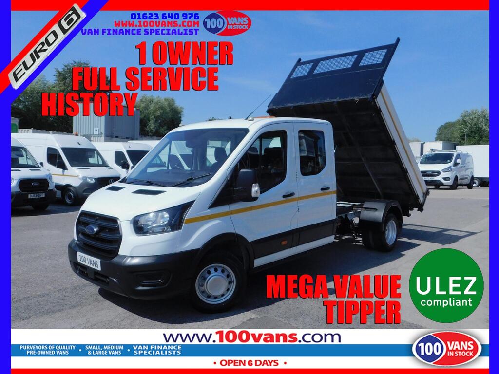 Ford Transit Tipper 2.0 350 EcoBlue 1-Way Double Cab Tipper RWD L3 Euro 6 (s/s) 4dr (1-Way, Aluminium, 1-Stop)
