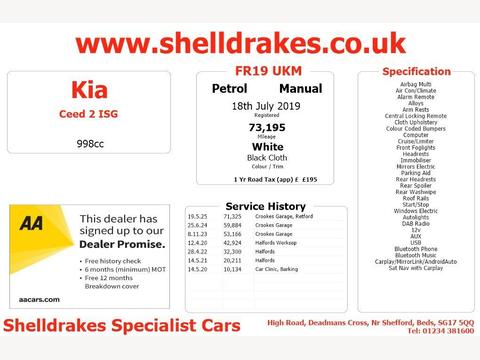 Kia Ceed Estate 1.0 T-GDi ECO 2 Sportswagon Euro 6 (s/s) 5dr