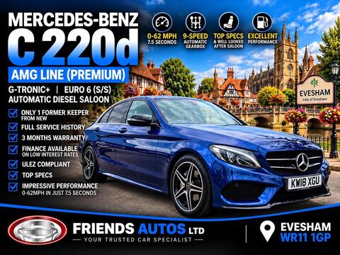 Mercedes-Benz C Class Saloon 2.1 C220d AMG Line (Premium) G-Tronic+ Euro 6 (s/s) 4dr