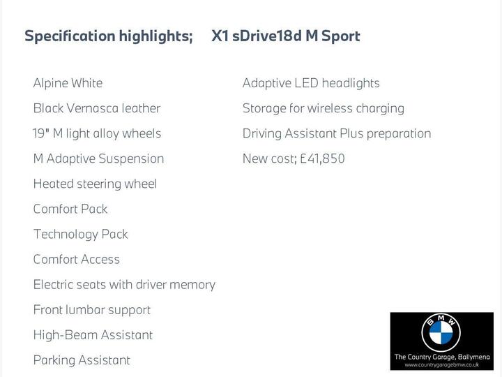 BMW X1 2.0 18d M Sport DCT SDrive Euro 6 (s/s) 5dr