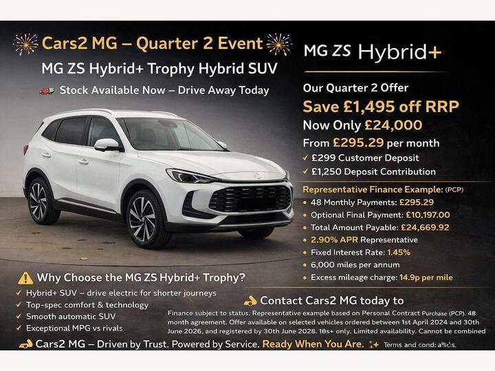 MG MG ZS 1.5 Hybrid+ Trophy Auto Euro 6 (s/s) 5dr