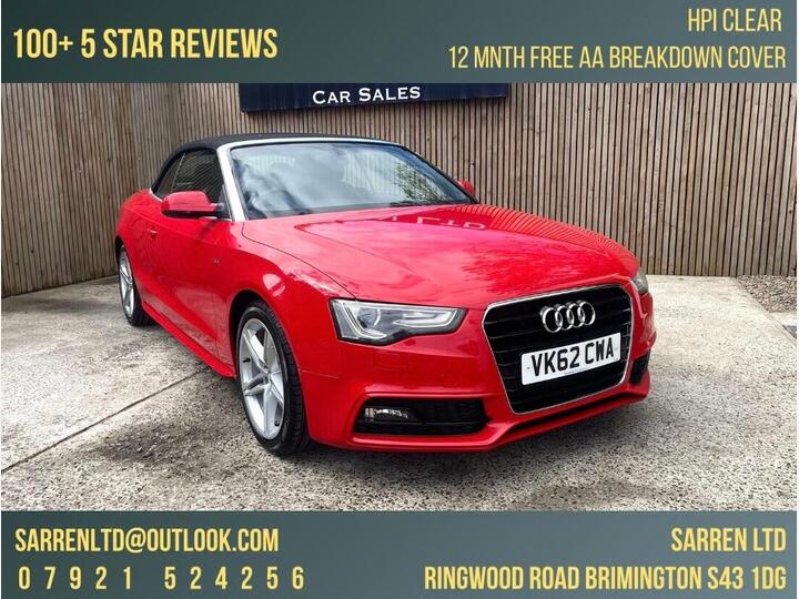 Audi A5 Cabriolet 2.0 TDI S Line Multitronic Euro 5 (s/s) 2dr Audi A5 Cabriolet 2.0 TDI S Line Multitronic Euro 5 (s/s) 2dr
