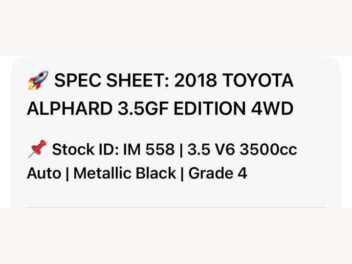 Toyota Alphard 3.5 V6 4WD GF Edition-Leather-Sunroof