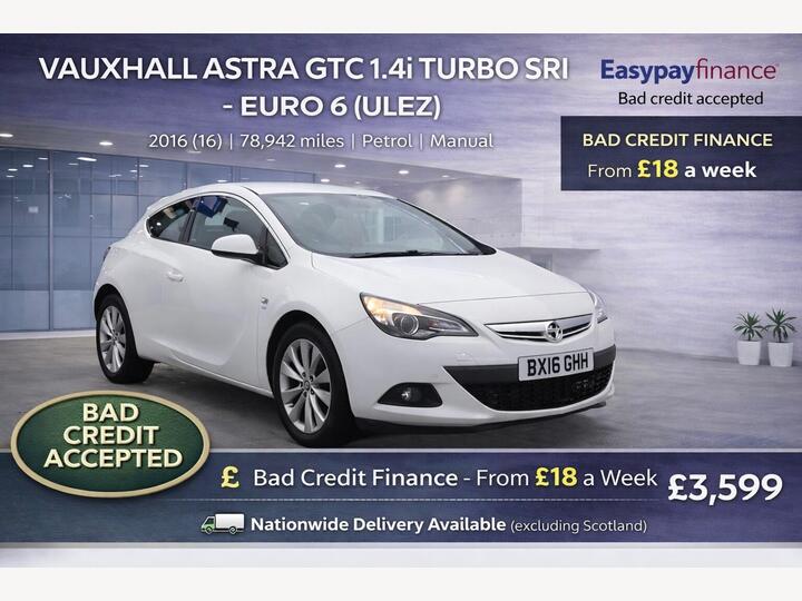 Vauxhall Astra GTC 1.4i Turbo SRi Euro 6 (s/s) 3dr