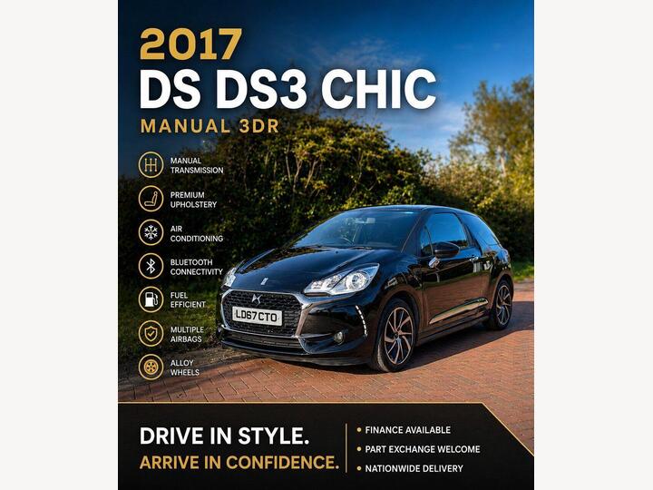 DS AUTOMOBILES DS 3 1.2 PureTech Connected Chic Euro 6 3dr DS AUTOMOBILES DS 3 1.2 PureTech Connected Chic Euro 6 3dr