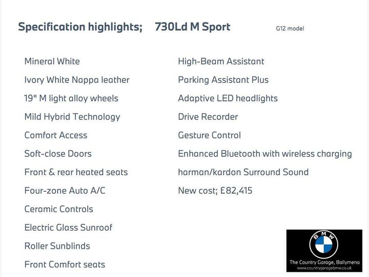 BMW 7 Series 3.0 730Ld MHT M Sport Auto Euro 6 (s/s) 4dr