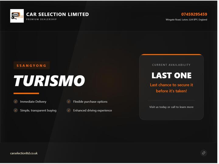 SsangYong Turismo 2.2D EX T-Tronic Euro 6 5dr SsangYong Turismo 2.2D EX T-Tronic Euro 6 5dr