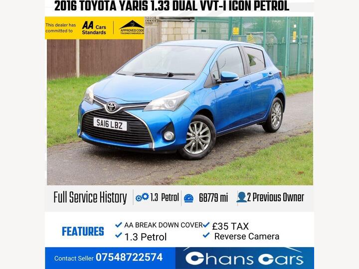 Toyota Yaris 1.33 Dual VVT-i Icon Euro 6 5dr
