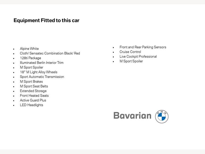 BMW 1 Series 2.0 128ti (LCP) Auto Euro 6 (s/s) 5dr