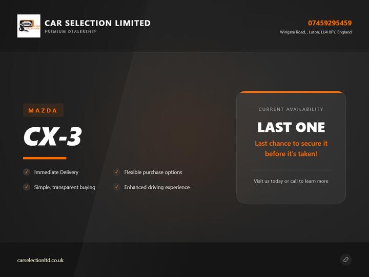 Mazda CX-3 2.0 SKYACTIV-G Sport Nav Auto Euro 6 (s/s) 5dr