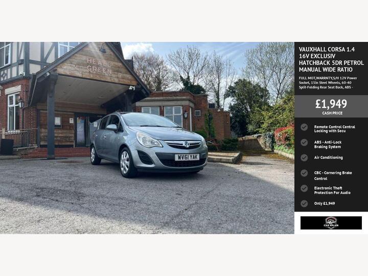 Vauxhall CORSA 1.4 16V Exclusiv Euro 5 5dr (A/C)