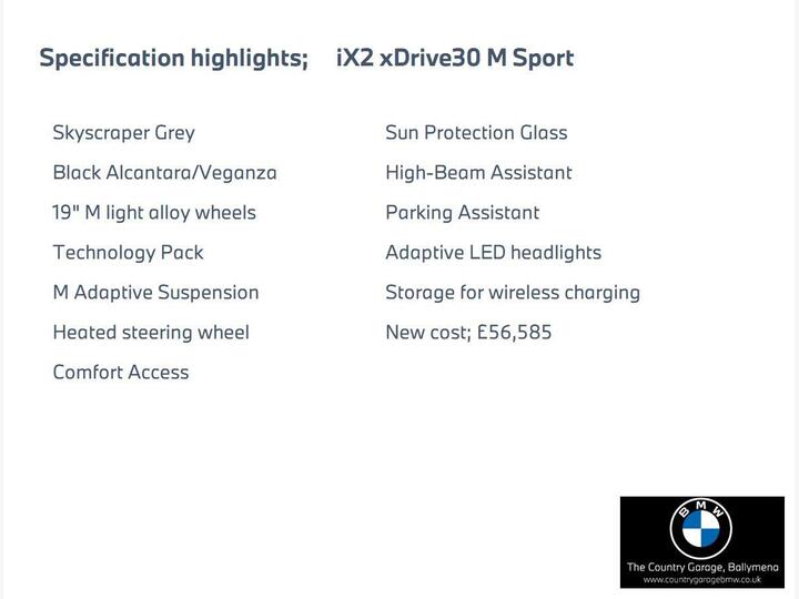BMW IX2 30 66.5kWh M Sport Auto XDrive 5dr (11kW Charger)