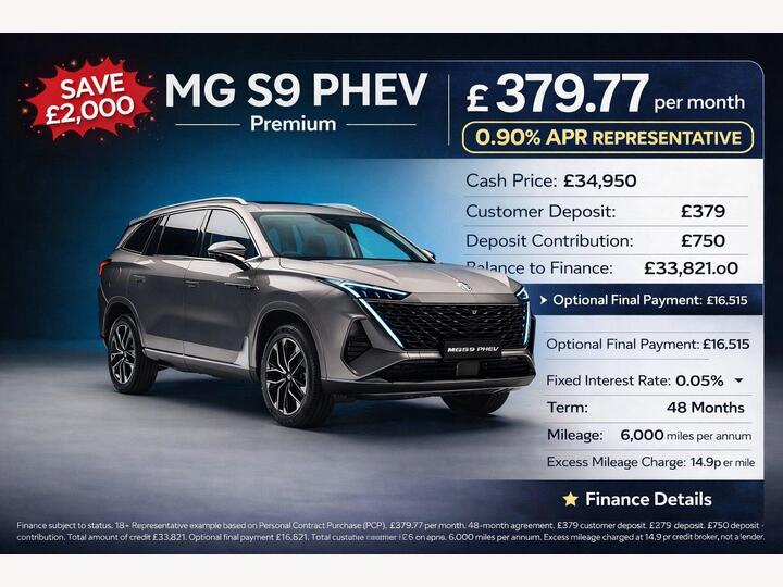 MG MGS9 1.5T 24.7kWh Premium Auto Euro 6 (s/s) 5dr