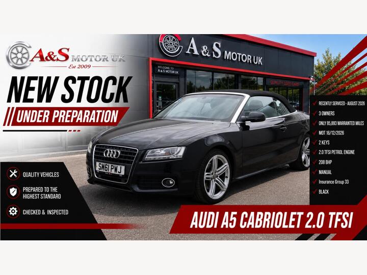 Audi A5 CABRIOLET 2.0 TFSI S Line Euro 5 (s/s) 2dr
