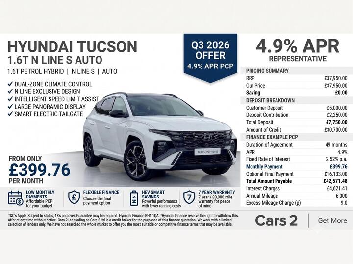 Hyundai TUCSON 1.6T N Line S Auto Euro 6 (s/s) 5dr