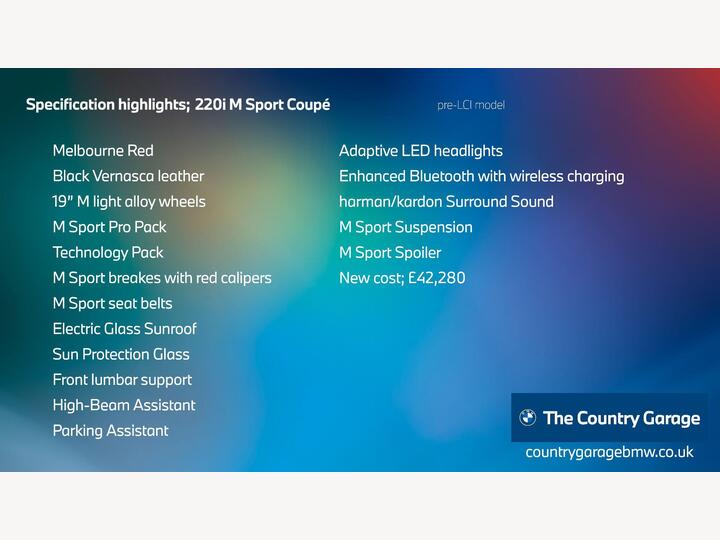 BMW 2 Series 2.0 220i M Sport Auto Euro 6 (s/s) 2dr