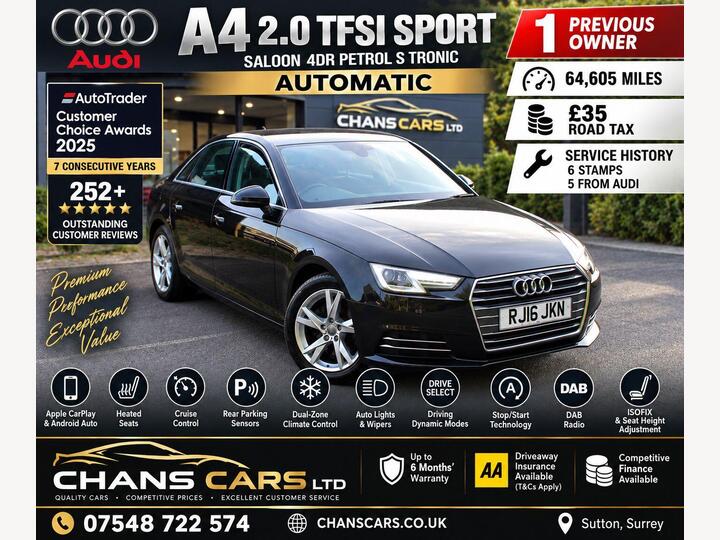 Audi A4 2.0 TFSI Sport S Tronic Euro 6 (s/s) 4dr