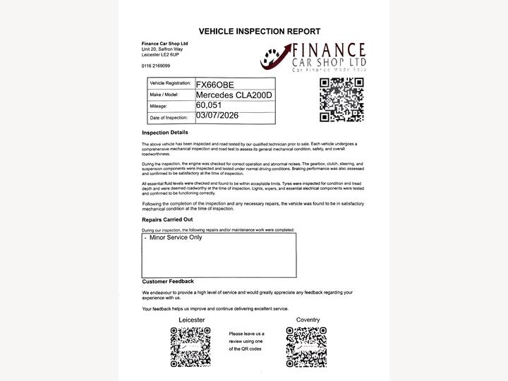 Mercedes-Benz CLA 2.1 CLA200d AMG Line Coupe 7G-DCT Euro 6 (s/s) 4dr