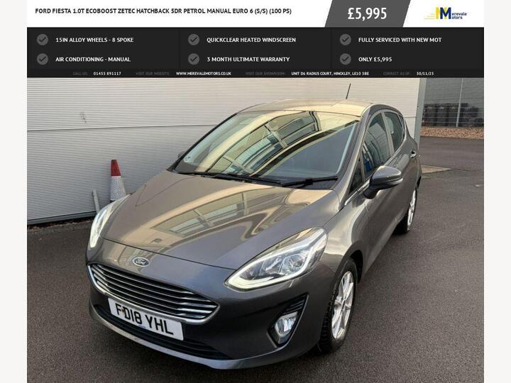 Ford FIESTA 1.0T EcoBoost Zetec Euro 6 (s/s) 5dr