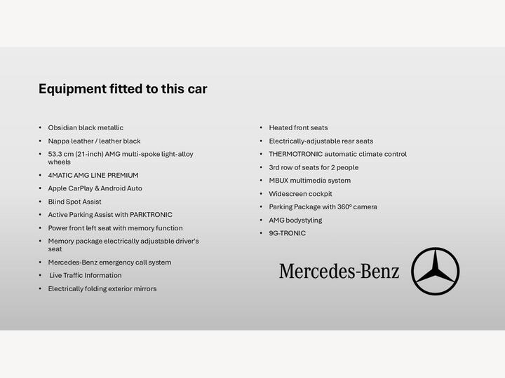 Mercedes-Benz GLE 2.9 GLE400d AMG Line (Premium) G-Tronic 4MATIC Euro 6 (s/s) 5dr (7 Seat)