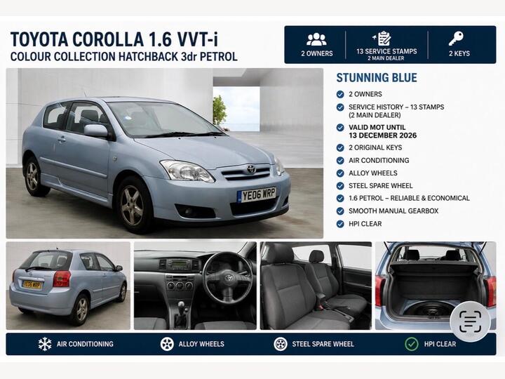 Toyota Corolla 1.6 VVT-i Colour Collection 3dr