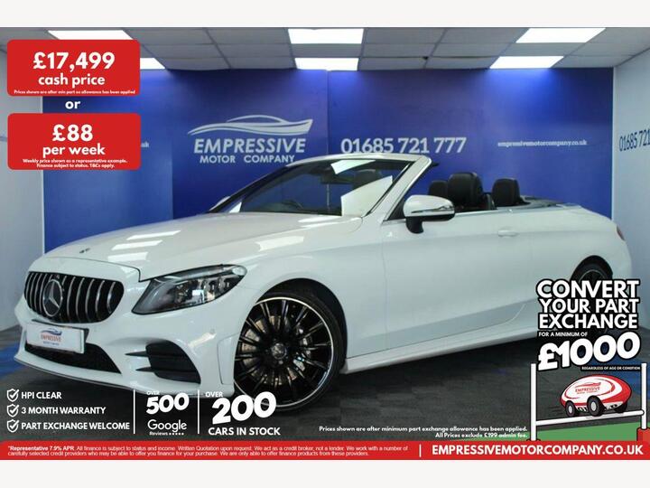 Mercedes-Benz C-CLASS 2.0 C300d AMG Line (Premium) Cabriolet G-Tronic+ Euro 6 (s/s) 2dr Mercedes-Benz C-CLASS 2.0 C300d AMG Line (Premium) Cabriolet G-Tronic+ Euro 6 (s/s) 2dr