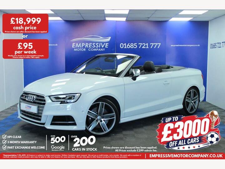 Audi S3 2.0 TFSI Cabriolet S Tronic Quattro Euro 6 (s/s) 2dr
