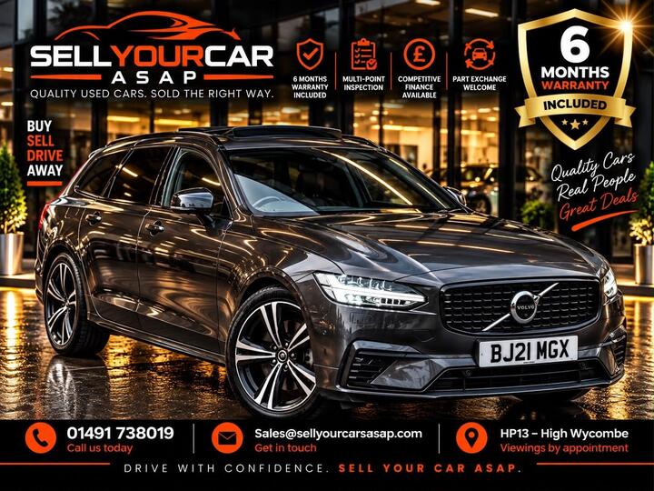 Volvo V90 2.0h T6 Recharge 11.6kWh R-Design Auto AWD Euro 6 (s/s) 5dr