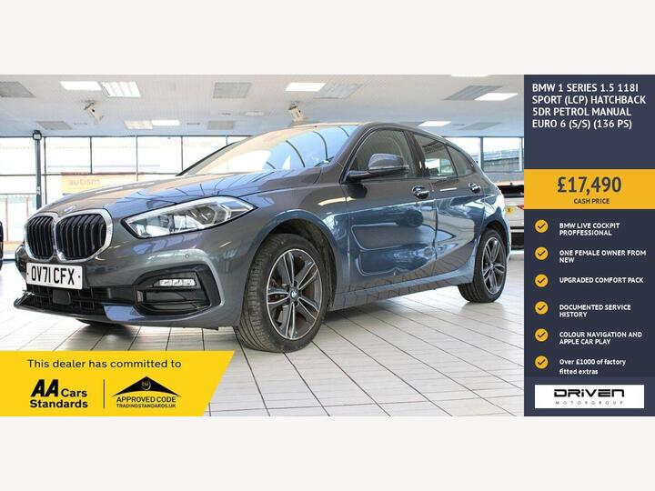 BMW 1 SERIES 1.5 118i Sport (LCP) Euro 6 (s/s) 5dr