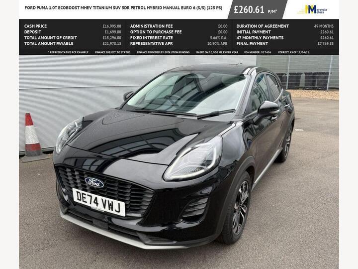 Ford PUMA 1.0T EcoBoost MHEV Titanium Euro 6 (s/s) 5dr