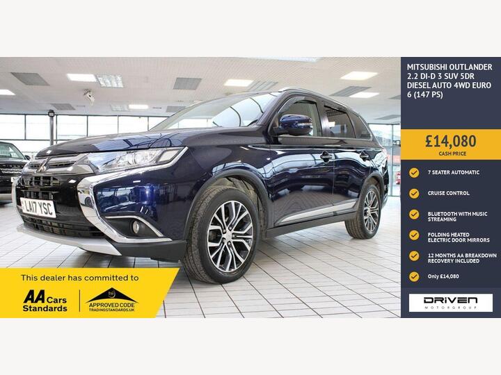 Mitsubishi OUTLANDER 2.2 DI-D 3 Auto 4WD Euro 6 5dr