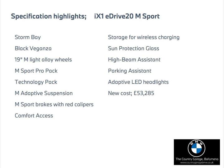 BMW IX1 20 66.5kWh M Sport Auto EDrive 5dr (11kW Charger)