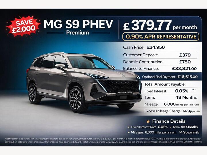 MG MGS9 1.5T 24.7kWh Premium Auto Euro 6 (s/s) 5dr