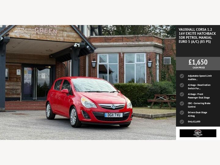 Vauxhall CORSA 1.2 16V Excite Euro 5 5dr (A/C)