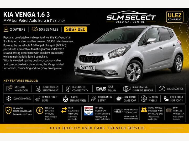Kia Venga 1.6 3 Auto Euro 6 5dr