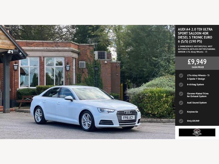 Audi A4 2.0 TDI Ultra Sport S Tronic Euro 6 (s/s) 4dr
