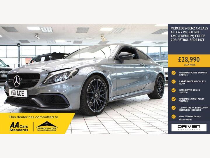 Mercedes-Benz C-CLASS 4.0 C63 V8 BiTurbo AMG (Premium) SpdS MCT Euro 6 (s/s) 2dr Mercedes-Benz C-CLASS 4.0 C63 V8 BiTurbo AMG (Premium) SpdS MCT Euro 6 (s/s) 2dr