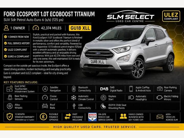 Ford EcoSport 1.0T EcoBoost Titanium Auto Euro 6 (s/s) 5dr