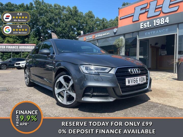 Audi A3 2.0 TDI S Line S Tronic Auto 6Spd Euro 6 (s/s) 3dr
