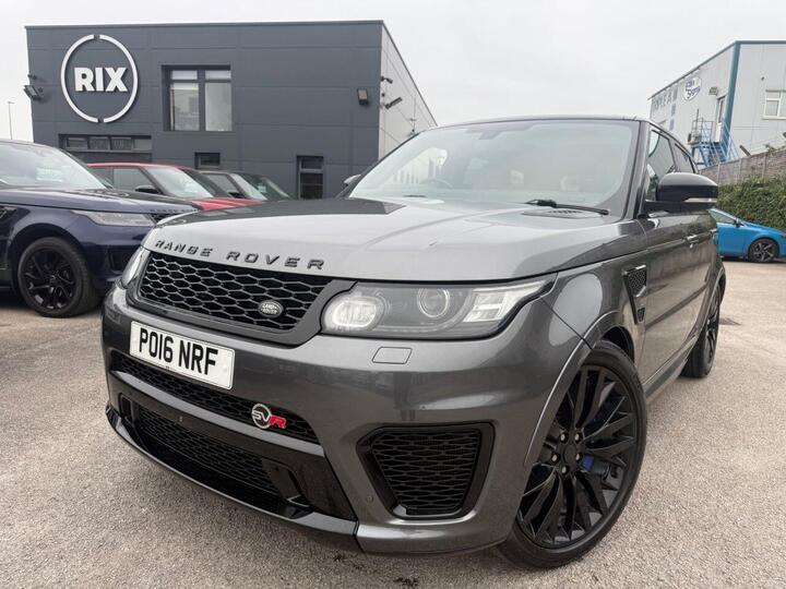 Land Rover RANGE ROVER SPORT SVR 5.0L  FINISHED IN CORRIS GREY WITH TWO TONE RED AND BLACK LEATHER BUCKET SEATS-22" BLACK ALLOYS-BLUE BRAKE CALLIPERS-SLIDING PANORAMIC SUNROOF-HEA