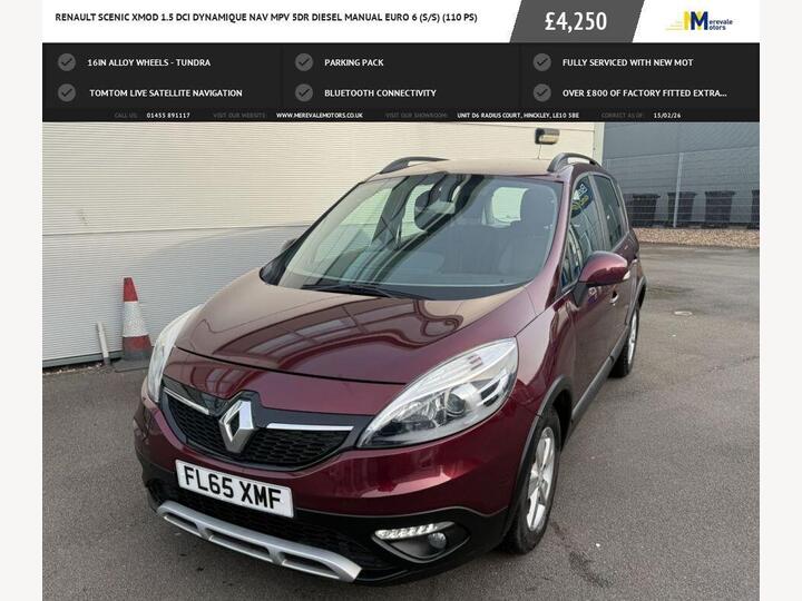 Renault SCENIC XMOD 1.5 DCi Dynamique Nav Euro 6 (s/s) 5dr Renault SCENIC XMOD 1.5 DCi Dynamique Nav Euro 6 (s/s) 5dr