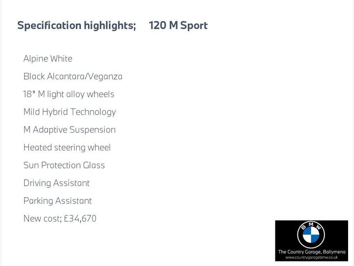 BMW 1 Series 1.5 120i MHT M Sport DCT Euro 6 (s/s) 5dr