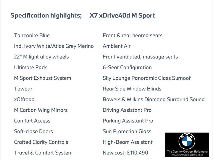 BMW X7 3.0 40d MHT M Sport Auto XDrive Euro 6 (s/s) 5dr
