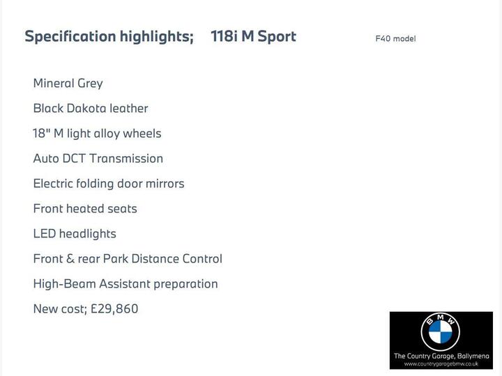 BMW 1 Series 1.5 118i M Sport DCT Euro 6 (s/s) 5dr