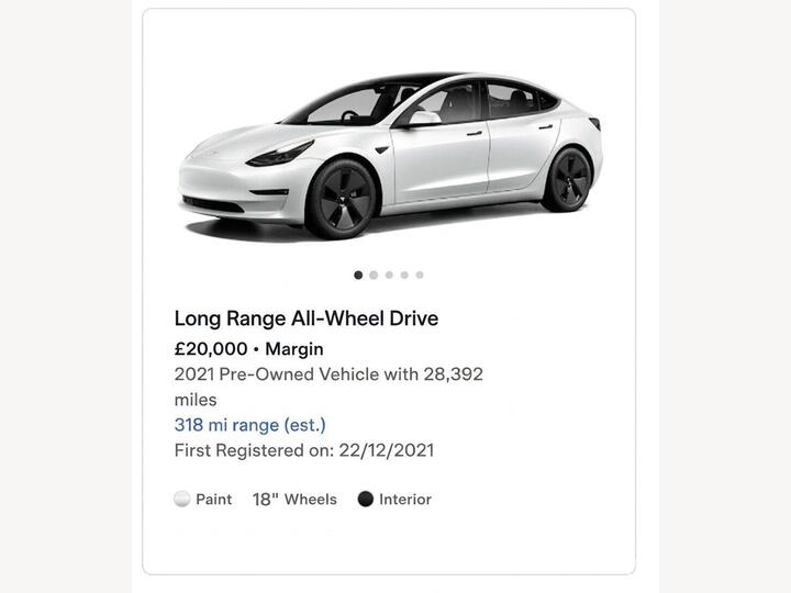 Tesla Model 3 (Dual Motor) Long Range Auto 4WDE 4dr
