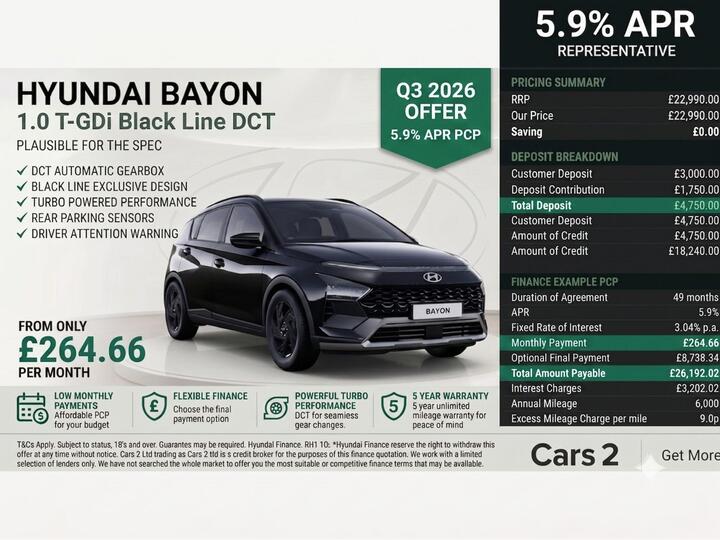 Hyundai BAYON 1.0 T-GDi Black Line DCT Euro 6 (s/s) 5dr