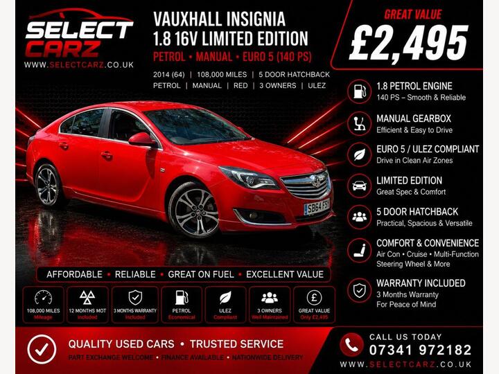 Vauxhall INSIGNIA 1.8 16V Limited Edition Euro 5 5dr